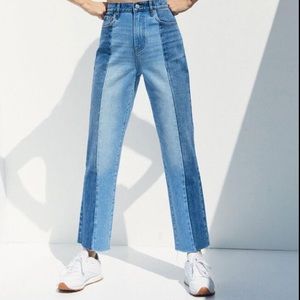 PacSun High Rise Straight Two Tone Crop Jeans
